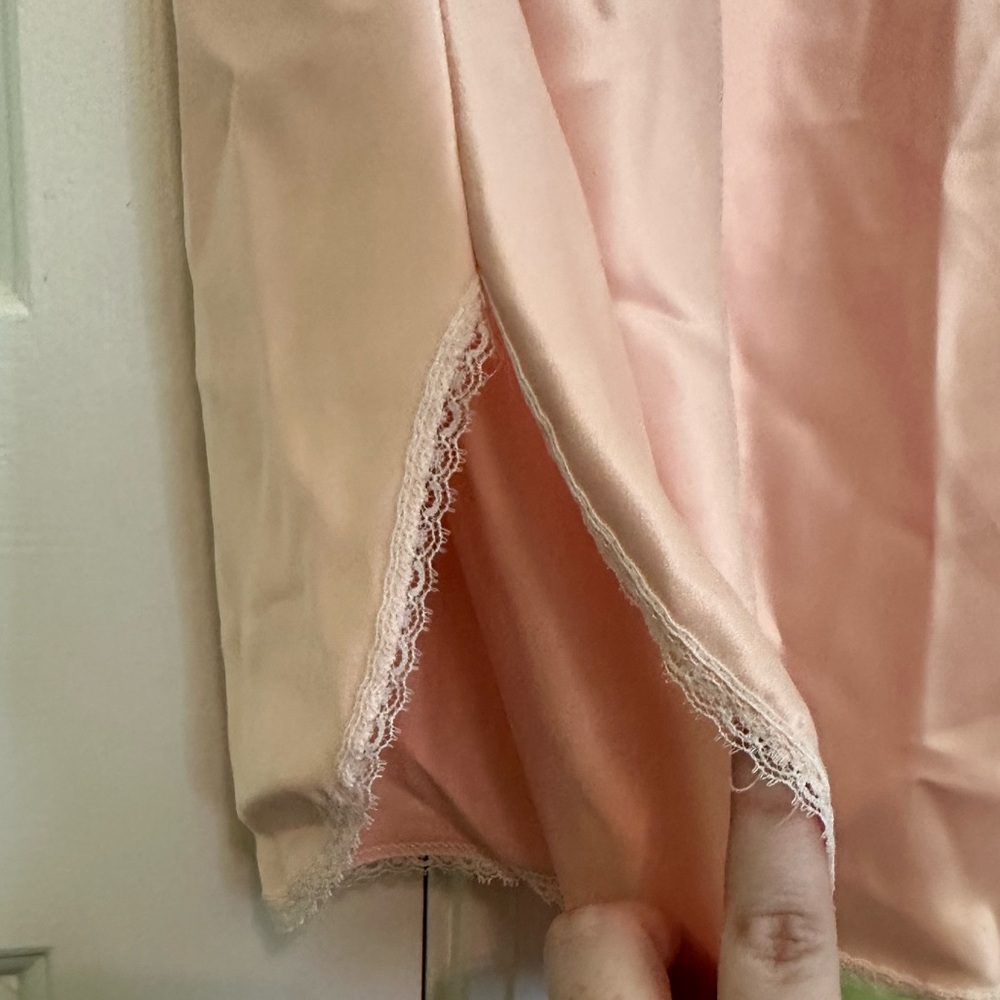 American Vintage 90s Pink Silk and Lace Slip Dress Size Small - Picture 5 of 7